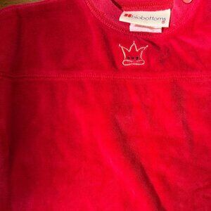 Bio-Bottoms Velour Sleeper with Zipper Red, 6 MOS